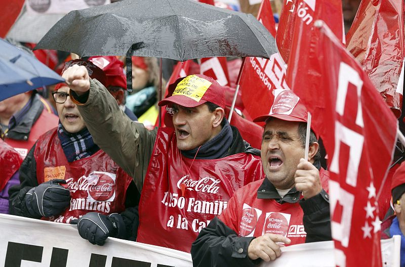 MÉNDEZ Y TOXO A UNA MANIFESTACIÓN DE LOS TRABAJADORES DE COCA-COLA