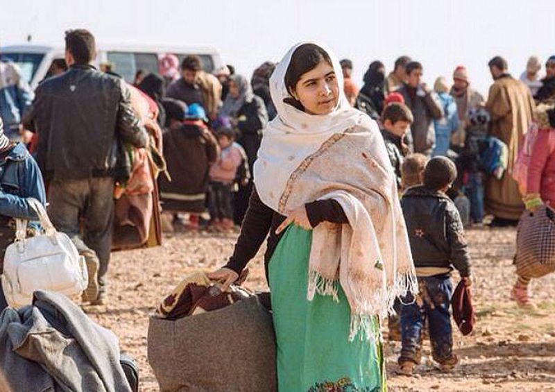 La activista pakistaní Malala Yousafzai ayuda a los refugiados en Jordania