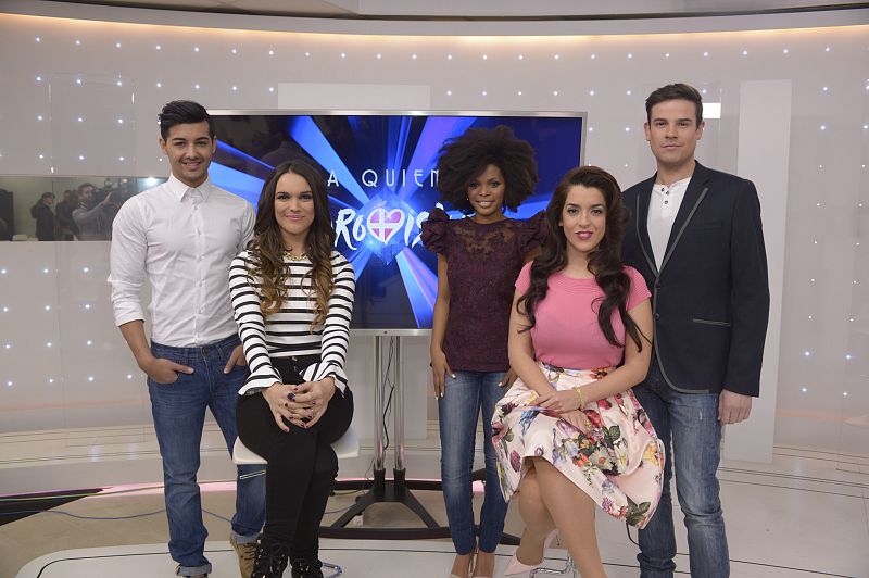 Jorge, La Dama, Brequette, Ruth Lorenzo y Raúl, en la presentación de los aspirantes a representar a España en Eurovisión 2014
