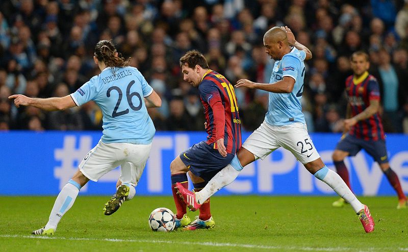 Lionel Messi durante el encuentro frente al manchester City.