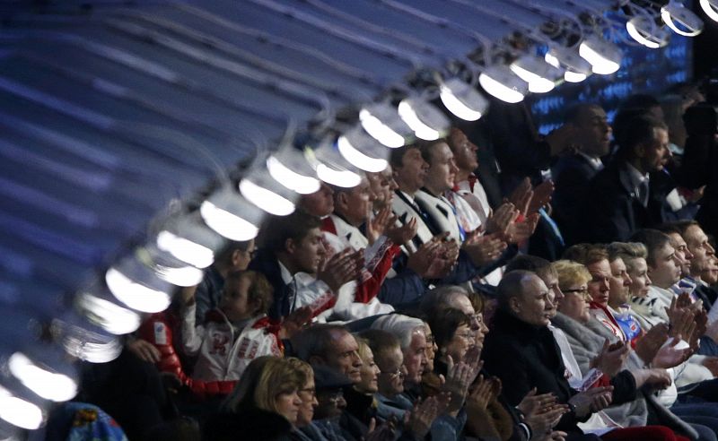 Imagen del palco de autoridades del estadio Fisht, en Sochi.