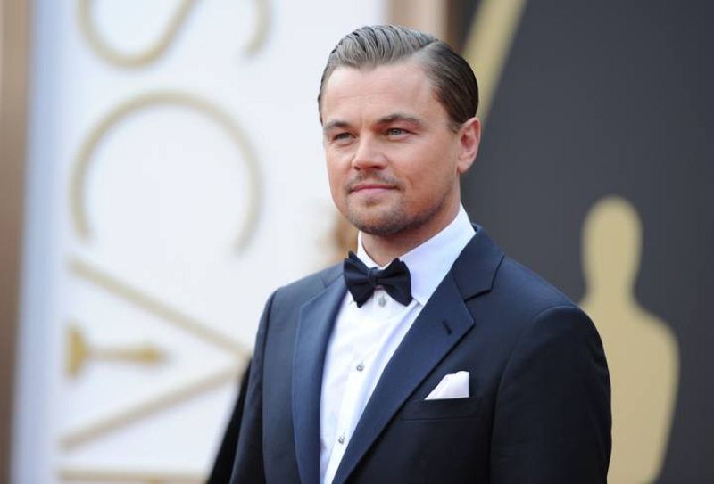 El actor nominado a mejor interpretación masculina por 'El lobo de Wall Street' Leonardo DiCaprio en su llegada a la alfombra roja. 