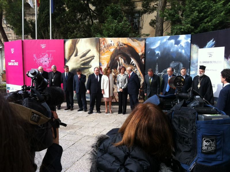 Foto de familia de la inauguración de la muestra del Greco en Toledo.