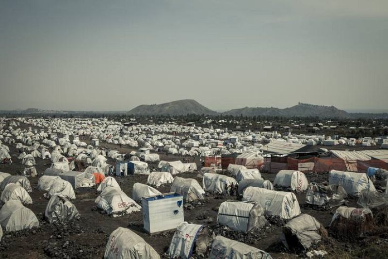 El campamento de Mugunga 3, al oeste de Goma (Kivu Septentrional) está ocupado por más de 15.000 personas. 