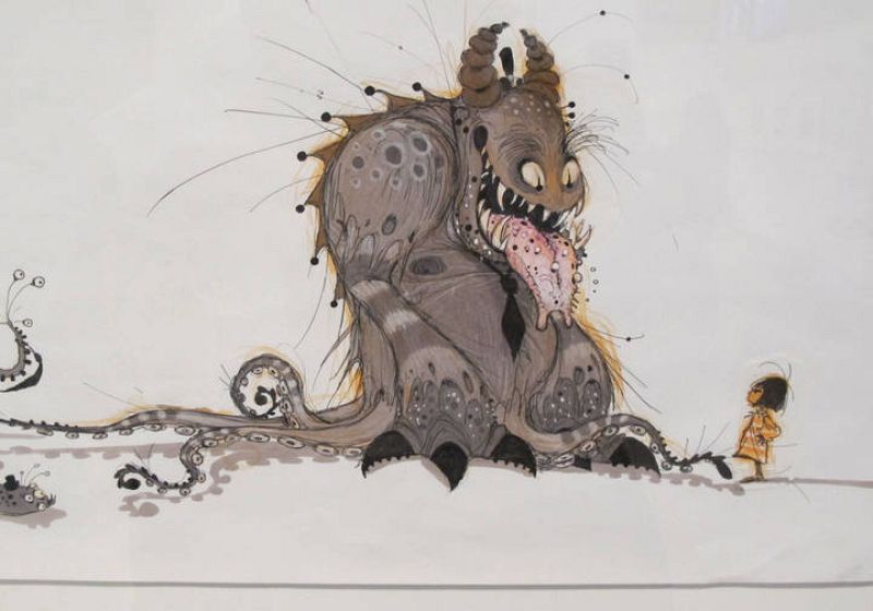 Otro esbozo de los personajes de 'Monstruos S.A.' 