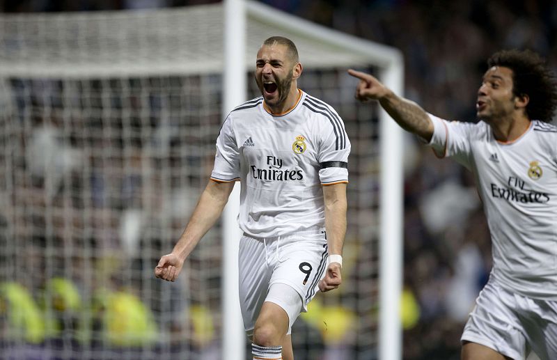 Karim Benzema ha sido el autor de los dos goles madridistas marcados durante la primera mitad.