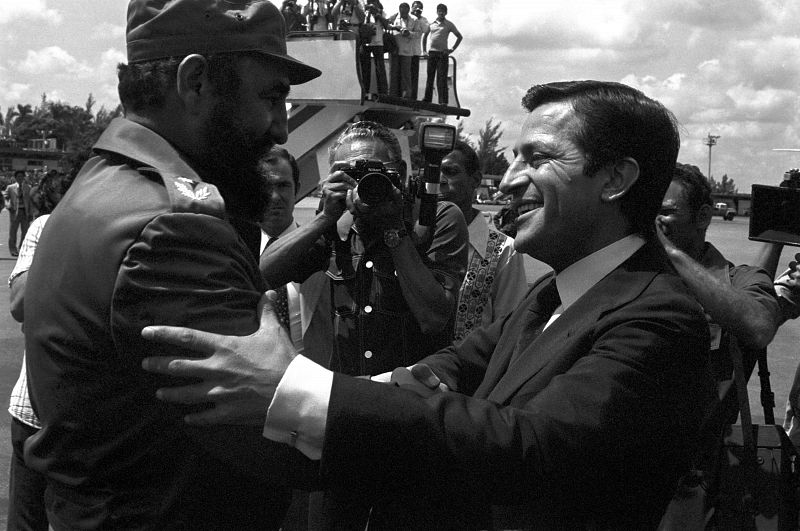 Fidel Castro, presidente cubano, recibe a su homólogo español en La Habana. La imagen es del 9 de septiembre de 1978,