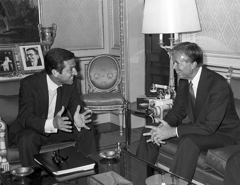 Suárez en una entrevista de trabajo con el entonces presidente de EE.UU., Jimmy Carter, en el Palacio de la Moncloa, en junio de 1980.