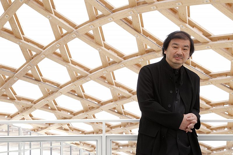 File photo of Japanese architect Shigeru Ban posing during a visit of the Centre Pompidou-Metz museum