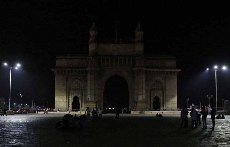 The Gateway of India monument is pictured during Earth Hour in Mumbai