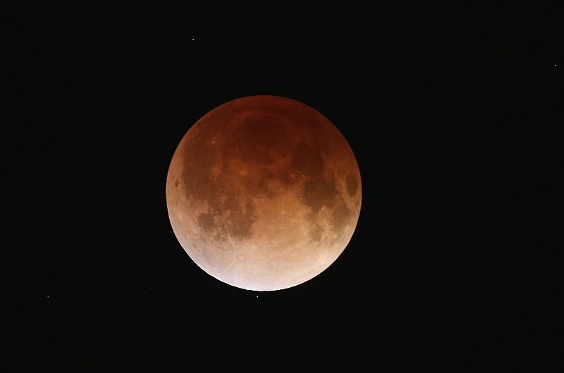 El eclipse de luna visto desde Miami (Florida), al sur de Estados Unidos.