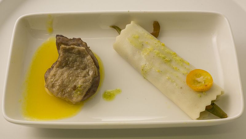 MasterChef - Confit de pato con canelón de verdura