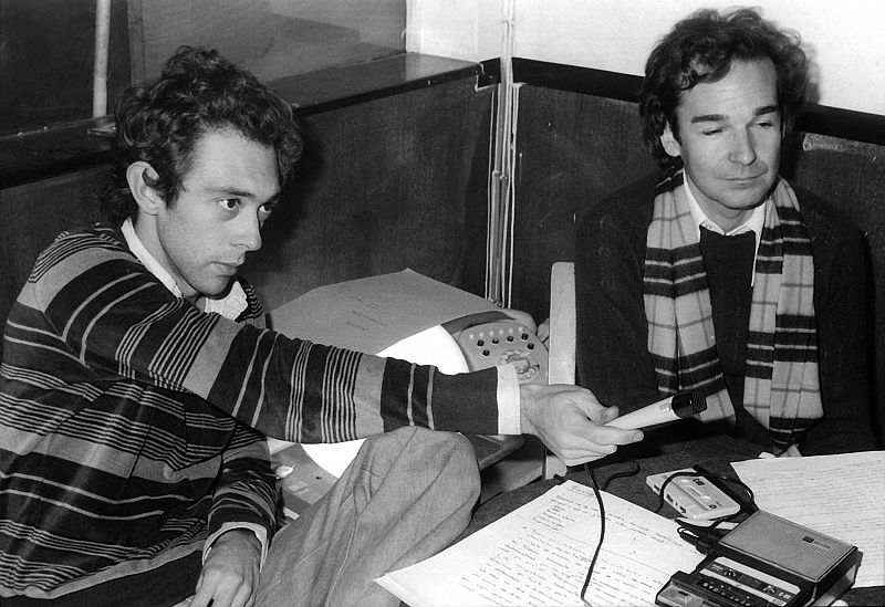 Luis Racionero y Pepe Ribas en la redacción. Noviembre 1976.