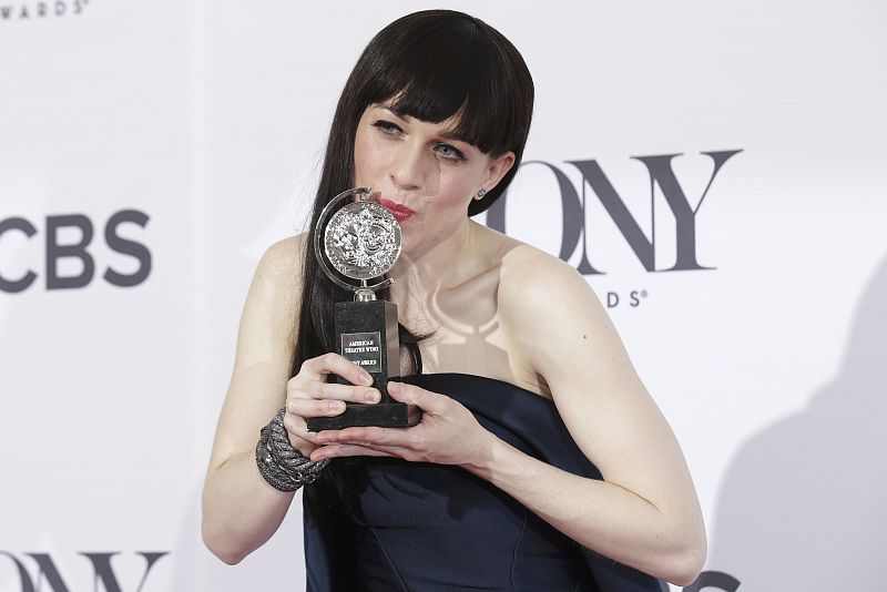 Actress Lena Hall poses backstage with Tony Award during the American Theatre Wing's 68th annual Tony Awards at Radio City Music Hall in New York