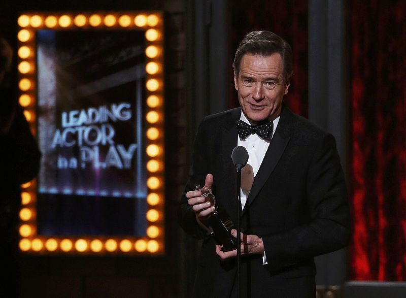 Bryan Cranston accepts his award during the American Theatre Wing's 68th annual Tony Awards at Radio City Music Hall in New York