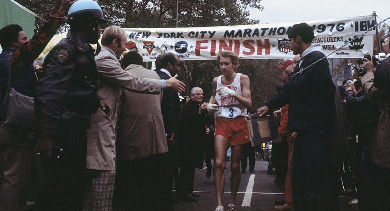 Llegada del maratón de Nueva York de1976