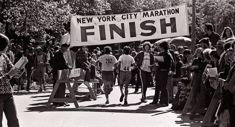 Llegada del maratón de Nueva York de 1972