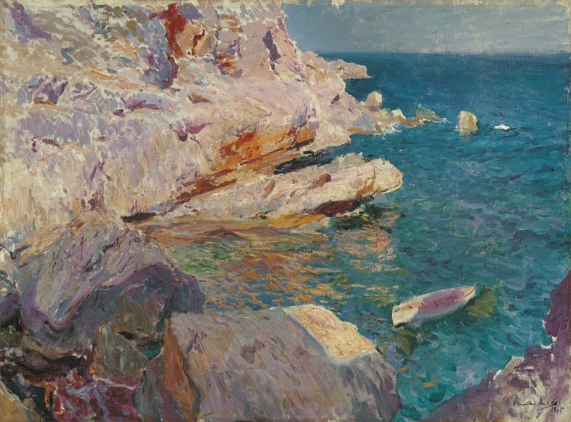 Joaquín Sorolla. Rocas de Jávea y el bote blanco (1905)
