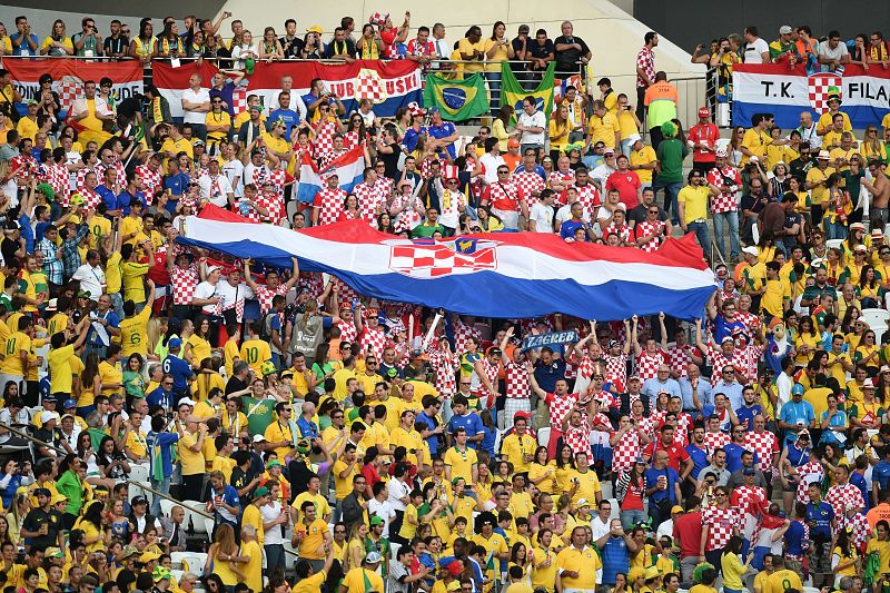 Imagen de los pocos seguidores de Croacia en el estadio.