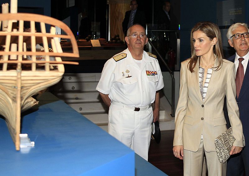 Los Principes de Asturias, en la inauguración de la exposición "El último viaje de la fragata Nuestra Señora de las Mercedes"