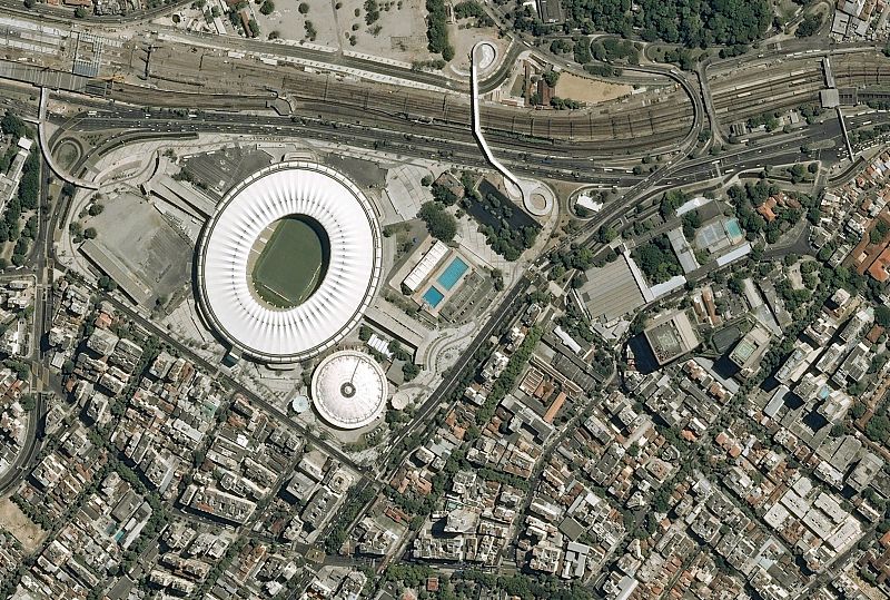 Vista aérea del espectacular estadio de Maracaná.