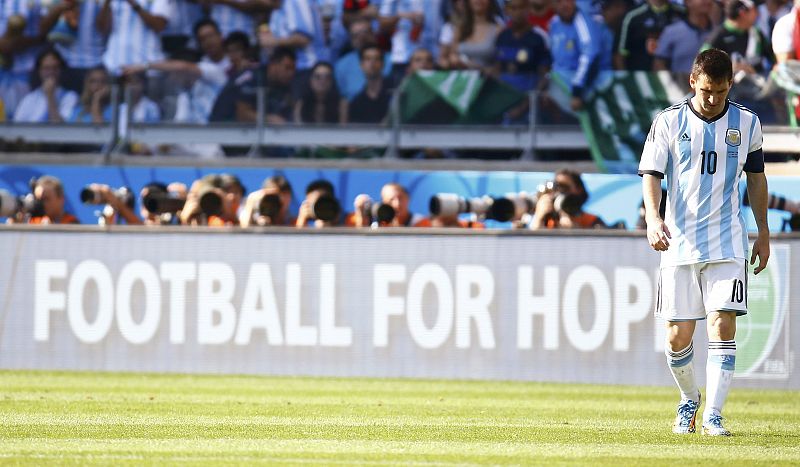 El delantero de Argentina Leo Messi, en un momento del partido contra Irán