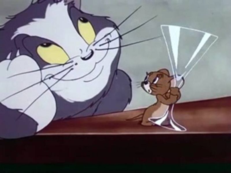 Tom y Jerry en su primera aparición cinematográfica (1940)  