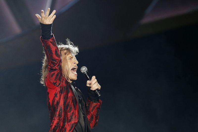 Mick Jagger, cantante de The Rolling Stones, durante su actuación en Madrid.