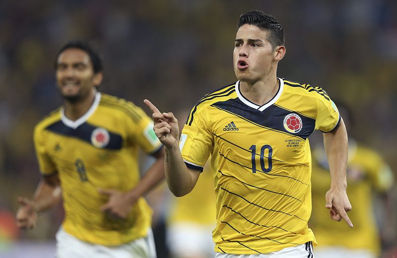 James Rodríguez celebra su segundo gol.