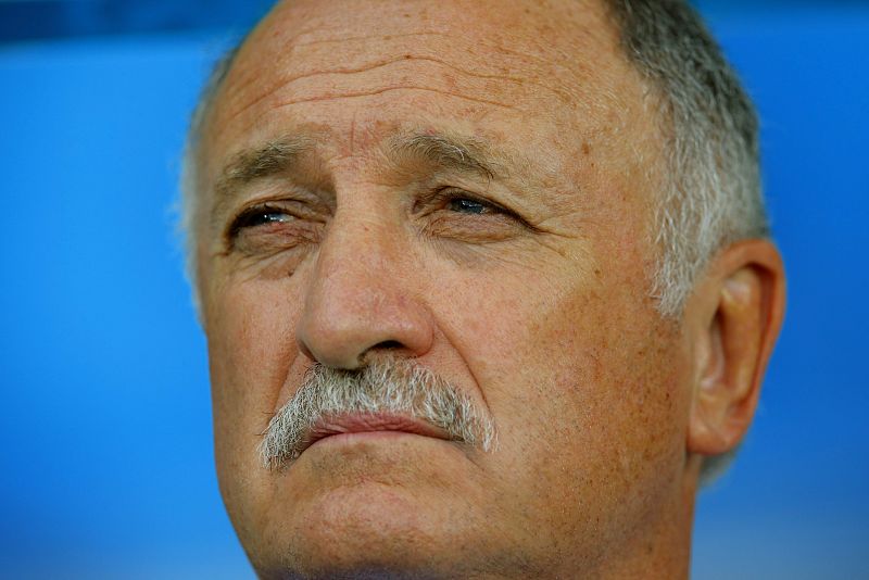 Felipe Scolari durante la goleada que se ha llevado su equipo.