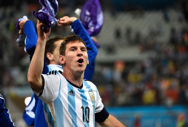 Messi celebra el pase a la final.