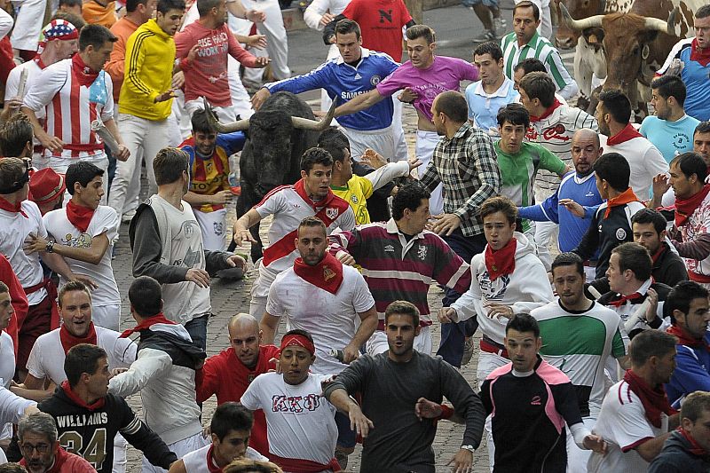 Penúltimo encierro de San Fermín, sin heridos por asta de toro