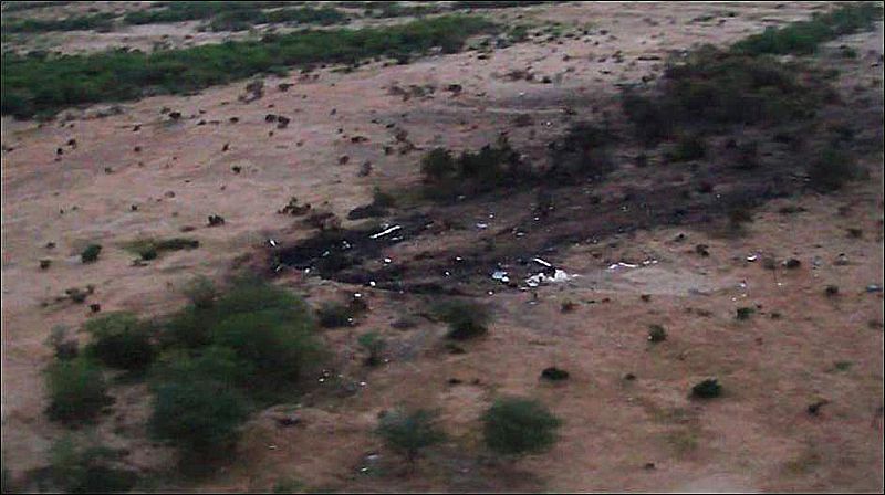 Imagen del lugar donde se estrelló el avión de Swiftair.