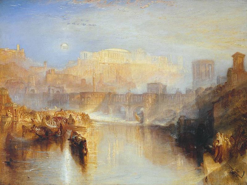 Turner, "Roma antigua, Agripina desembarcando con las cenizas de Germánico" (1839)