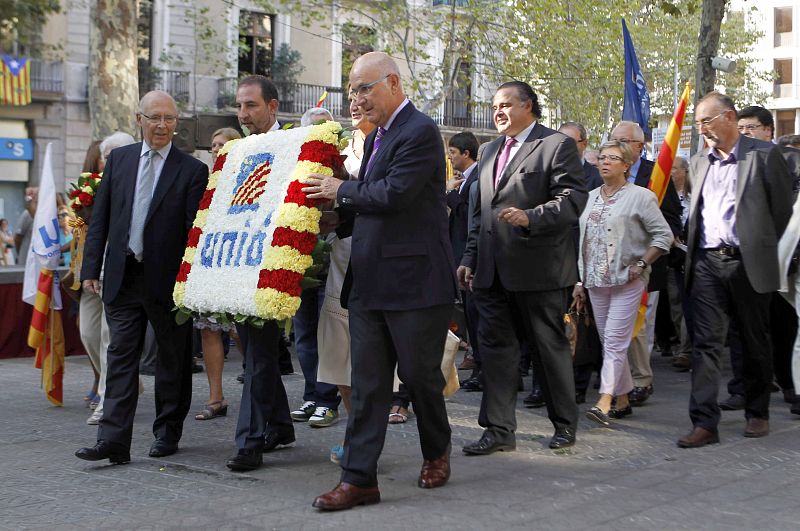 El líder de UDC, Josep Antoni Duran Lleida, presente también en el acto de la Diada.