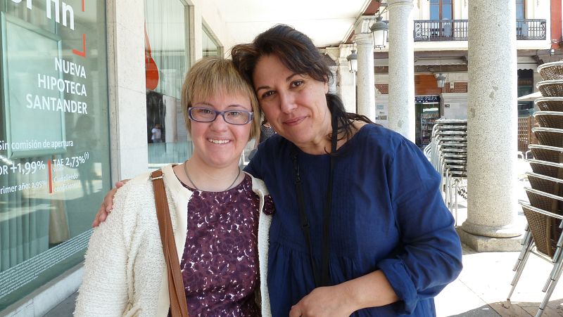 Un recuerdo durante la grabación de Ángela Bachiller con Fátima Hdez.