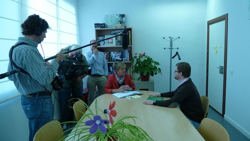 En una tutoría con Lola Izuzquiza y Javier López, en la Universidad Autónoma de Madrid