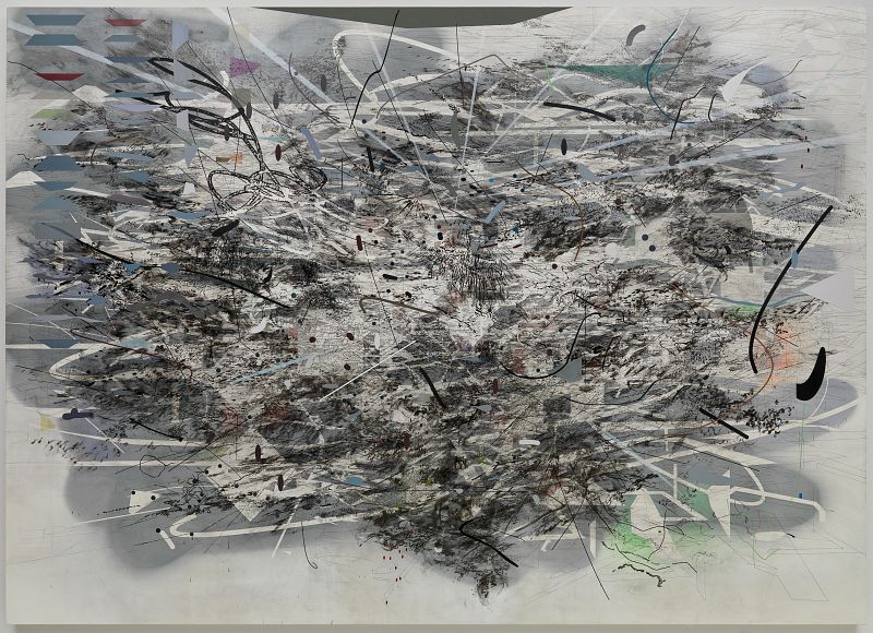 Julie Mehretu, "Gris medio" (2007-09)