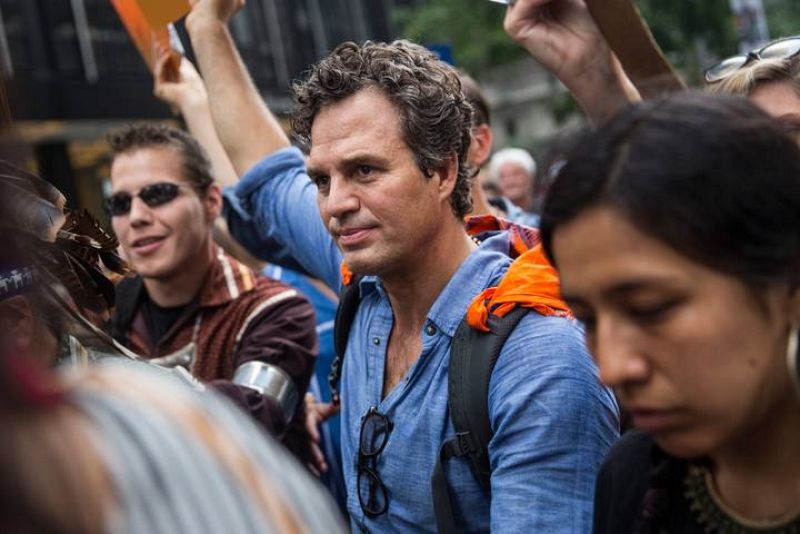 El actor Mark Ruffalo participa en la marcha contra el cambio climático en Nueva York. 