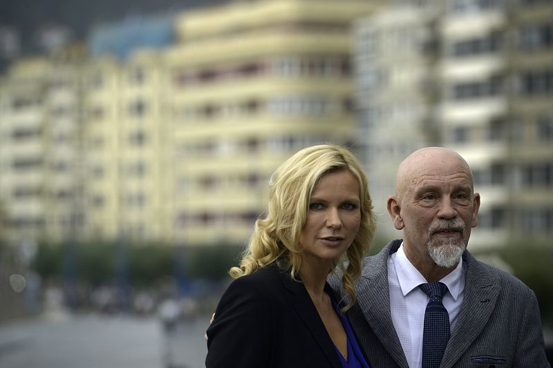 Cast members Malkovich and Ferres take part in a photo call to promote the film "The Casanova Variations" during the 62nd San Sebastian Film Festival