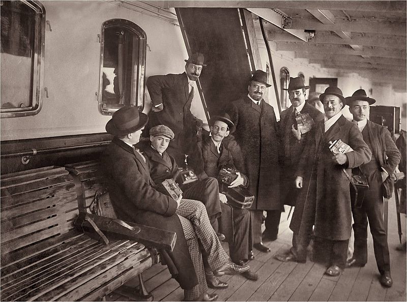 Blasco Ibáñez recibido en el puerto de Buenos Aires. 1909.