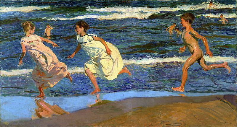 Sorolla, "Corriendo por la playa" (1908)