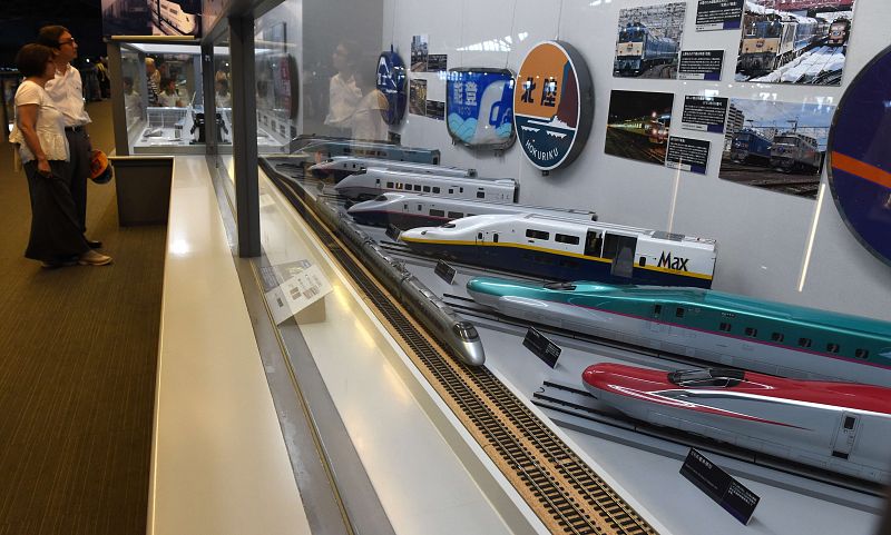 Maquetas de los trenes en el museo del ferrocarril