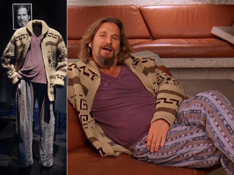 No todo es glamour en el cine como puede verse en la exposición. En la imagen vemos el vestuario de Jeff Bridges en El gran Lewonski.