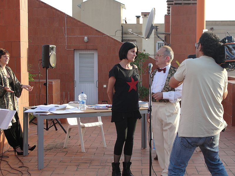 Helena Tornero y Oriol Genís en los ensayos de Kabarett Protokoll