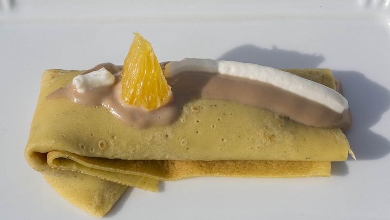 Crepe de café y mascarpone