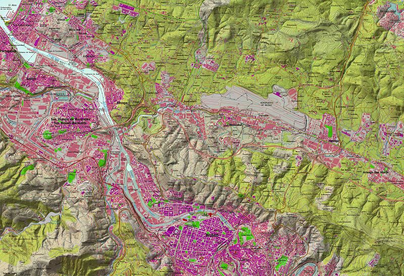 Archivo ráster de Bilbao del Mapa Topográfico Nacional 1:25.000