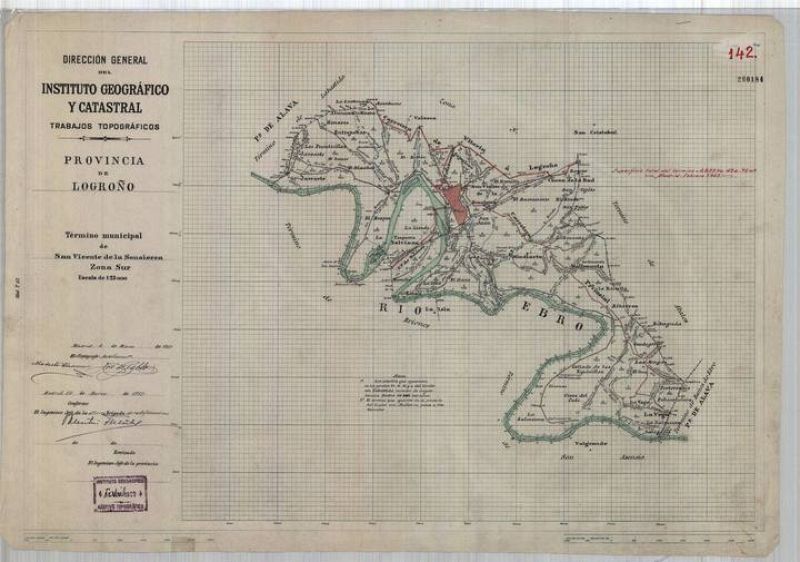 Minuta del término municipal de San Vicente de la Sonsierra a escala 1:25.000.