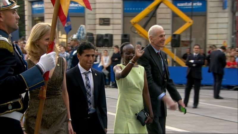 Ceremonia de entrega de los Premios Príncipe de Asturias 2014. Los premiados y sus representantes llegan al Teatro Campoamor