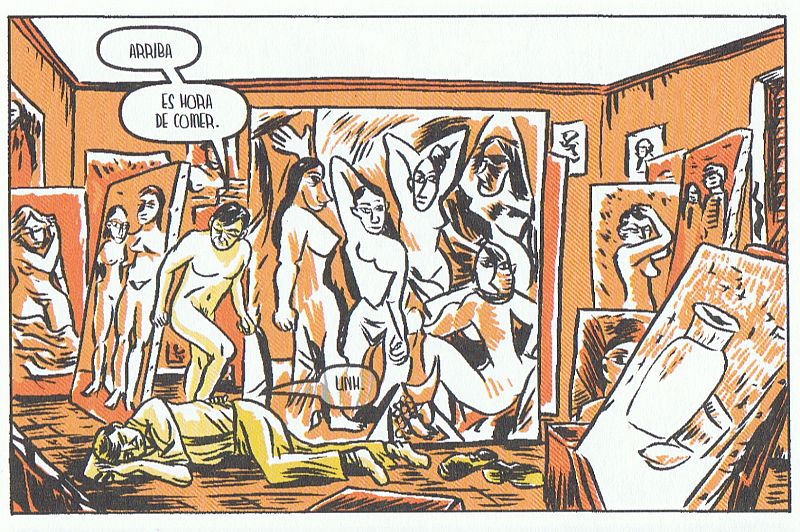 Las señoritas de Avignon (1907), de Pablo Picasso en el cómic The Salon (2007), de Nick Bertozzi